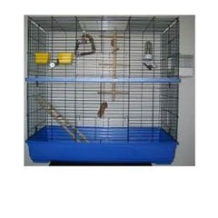 Geräumige Voliere in Blau für Grosssittiche, verzinkt