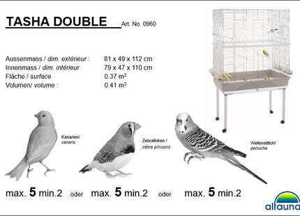 Imac - Vogelvoliere Tasha Double mit Ständer verzinkt/anthrazit