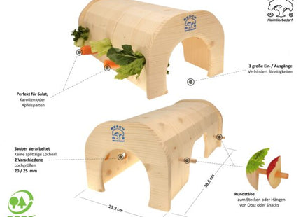 Heimtierbedarf Resch - Futtertunnel Nager Holz natur