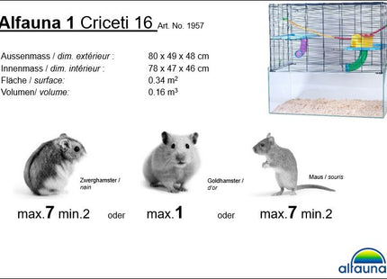 Nagerbehälter mit Käfigaufsatz für Kleintiere