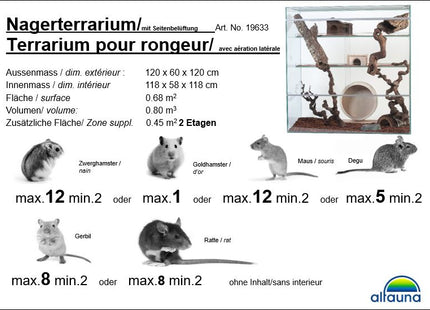 Nagerterrarium mit Seitenbelüftung und zwei Etagen