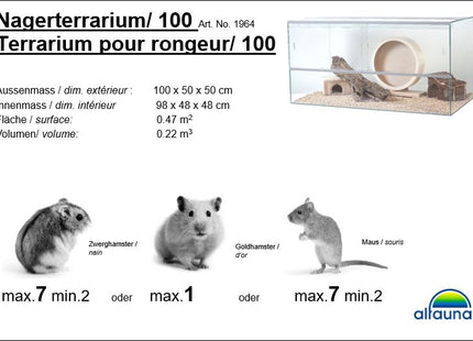 Nagerterrarium aus Holz mit Zubehör für Kleintiere