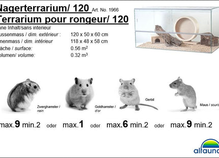 Nagerterrarium aus Holz mit Zubehör für Kleintiere