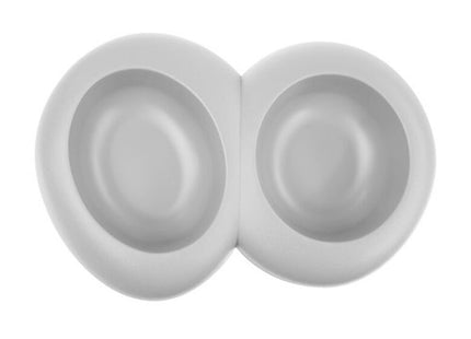 Keramiknapf in hellem Grau mit modernem Ciottoli-Muster für Katzen