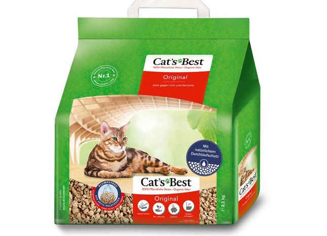 Cat's Best Original Granulat aus Weichholzfasern - hochwertiges Katzenstreu für maximale Sauberkeit und Geruchsbindung