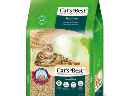 Cat's Best Sensitive Feines Granulat aus Weichholzfasern, 20 l / 7,2 kg - hochwertiges Katzenstreu für sensible Katzen