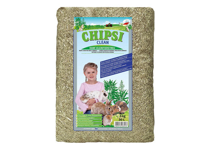 Chipsi-Clean Hanf-Einstreu für Kleintiere - Natürliche und saugfähige Einstreu aus Hanffasern