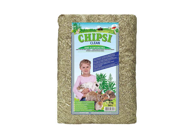 Chipsi-Clean Hanf-Einstreu für Kleintiere - Natürliche und saugfähige Einstreu aus Hanffasern