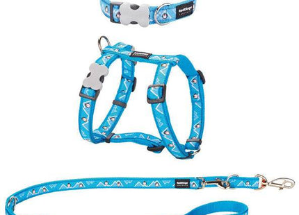 Geschirr, Leine, Halsband Penguise Blau - Purrfect Pets™ 