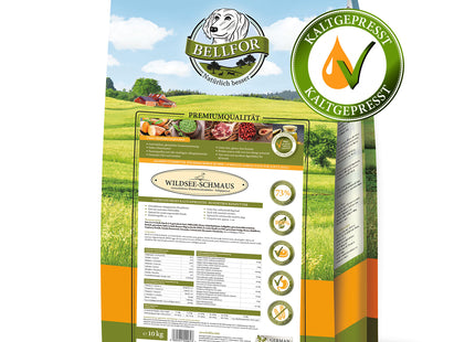 Bellfor Wildsee-Schmaus getreidefrei mit frischer Ente 10 kg - hochwertiges Hundefutter für eine ausgewogene Ernährung