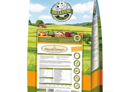 Bellfor Freiland-Schmaus Hundefutter 2,5 kg - hochwertiges, naturbelassenes Hundefutter aus besten Zutaten