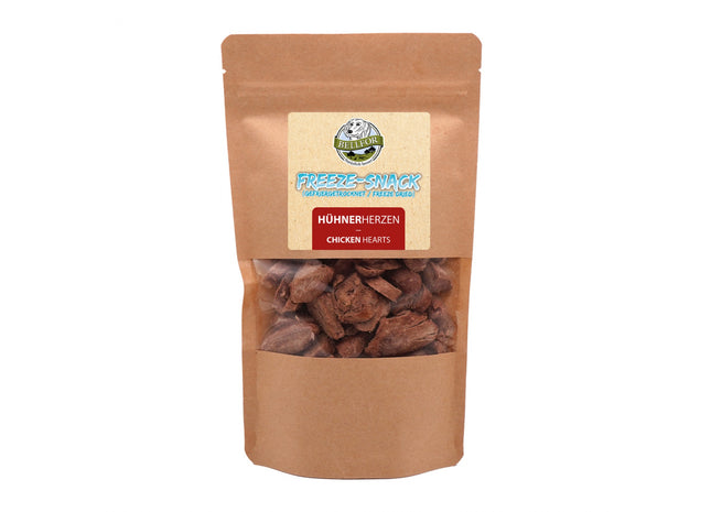 Bellfor Freeze-Snack Hühnerherzen - hochwertiger Hunde-Snack aus 100% Hühnerherzen, 50 g