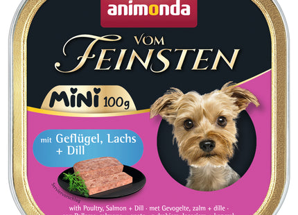 Animonda Hundefutter Mini Geflügel Lachs Dill 32 Stück à 100 g - hochwertiges, vollwertiges Futter für kleine Hunde