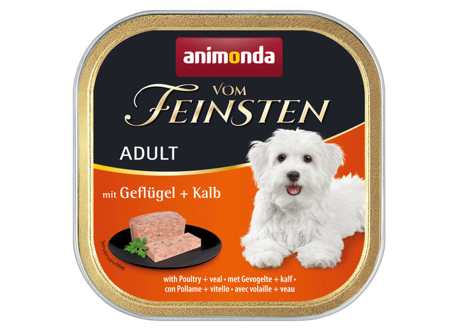 Animonda Vom Feinsten Adult Hundefutter mit Geflügel und Kalb, 22 Stück à 150 g