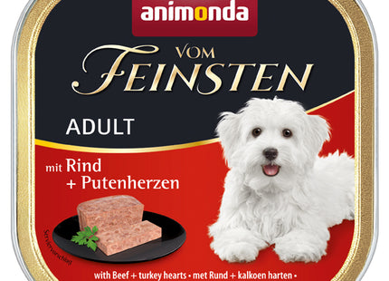 Animonda Vom Feinsten Adult für Hunde, mit Rind + Putenherzen - 22Stk. à 150g