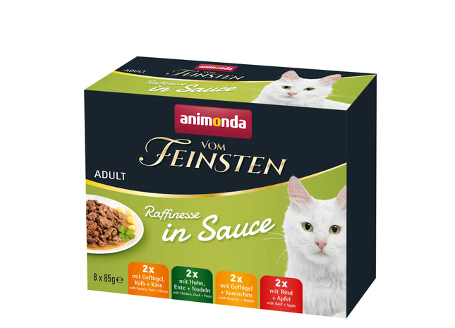 Animonda Feinschmecker Katzenfutter Mixpack Rafinesse in Sauce, 8 x 85 g Adult - hochwertiges Nassfutter für anspruchsvolle Katzen