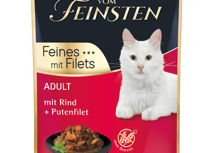 Animonda Vom Feinsten Adult – Frischebeutel Rind + Putenfilet – 18Stk. à 85g