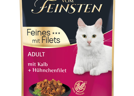 Animonda Vom Feinsten Adult – Frischebeutel Kalb + Hühnchenfilet – 18Stk. à 85g