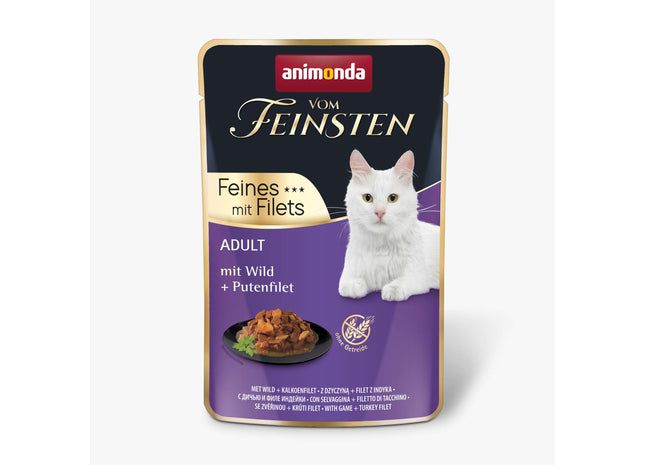 Animonda Feinschmecker Katzenfutter Adult Frischebeutel mit Wild und Putenfleisch 18 Stück à 85 g