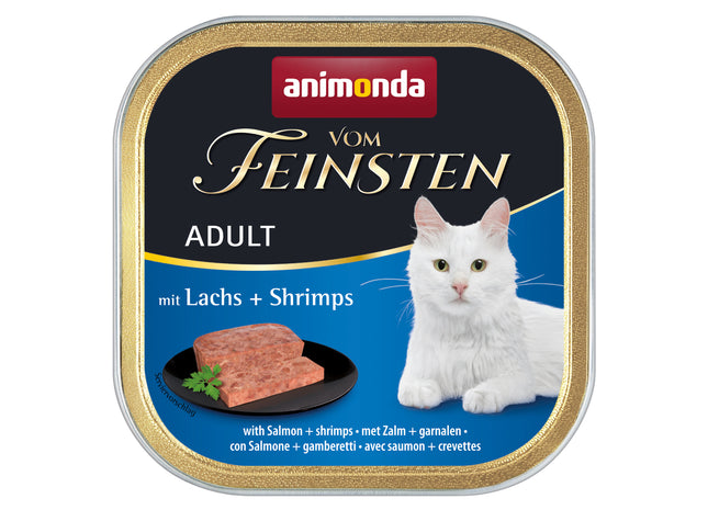 Animonda Katze von Feinsten Adult, hochwertiges Nassfutter mit Lachs und Shrimps, 32 Stück à 100 g