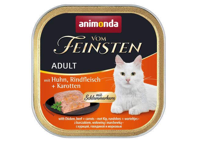 Animonda Katzenfutter Vom Feinsten mit Huhn, Rindfleisch und Karotten, 32 Stück à 100 g