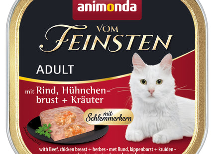 Animonda Vom Feinsten Adult Schlemmerkern mit Rind, Hühnchenbrust & Kräutern – 32Stk. à 100g