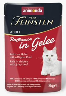 Animonda Feinschmecker Katzenfutter Adult Raffinessen in Gelee Huhn mit Rind 18 Stk. à 85 g