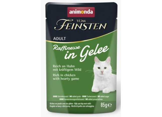 Animonda Feinschmecker Katzenfutter Adult Raffinesse Gelee Huhn mit Wild 18x85g