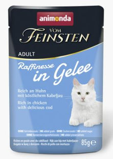 Animonda Katzenfutter Adult Raffinessen in Gelee Huhn mit Kabeljau, 18 Stück à 85 g