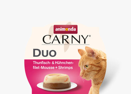 Animonda Carny Duo Adult – Thunfisch & Hühnchenfilet Mousse + Shrimps – 24Stk. à 70g