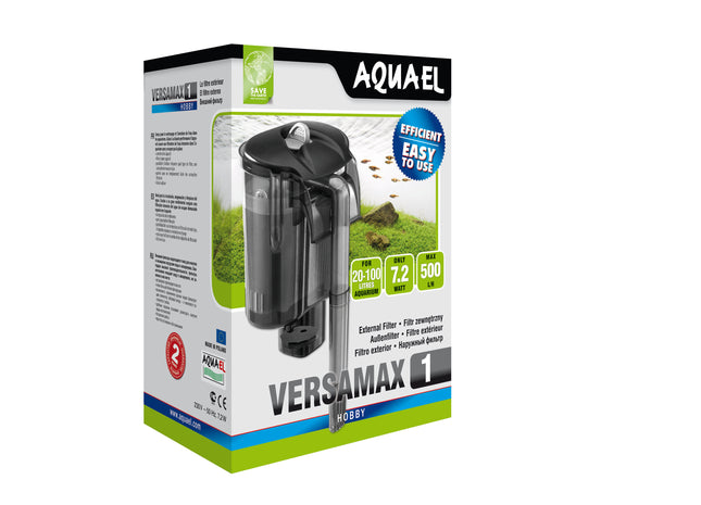 Aquael Versamax FZN-1 Rucksackfilter für effiziente Filterung und Reinigung des Aquariumwassers
