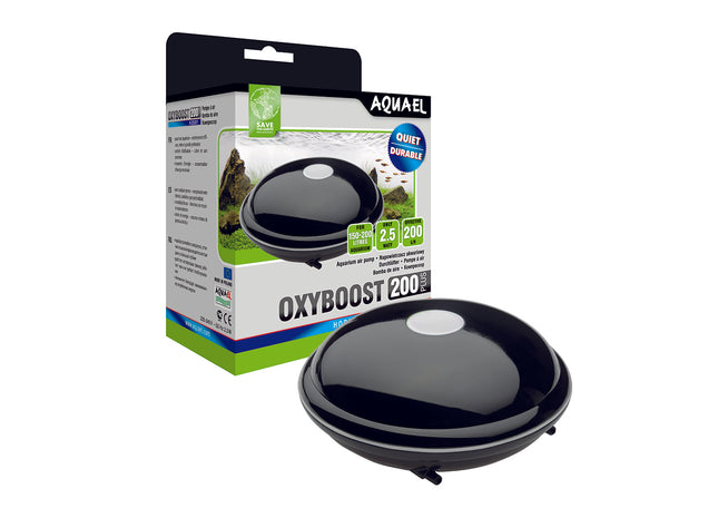 Aquael OXYBOOST AP-200 Plus, 200 l/h - leistungsstarker Luftpumpenfilter für Aquarien bis 200 Liter Fassungsvermögen