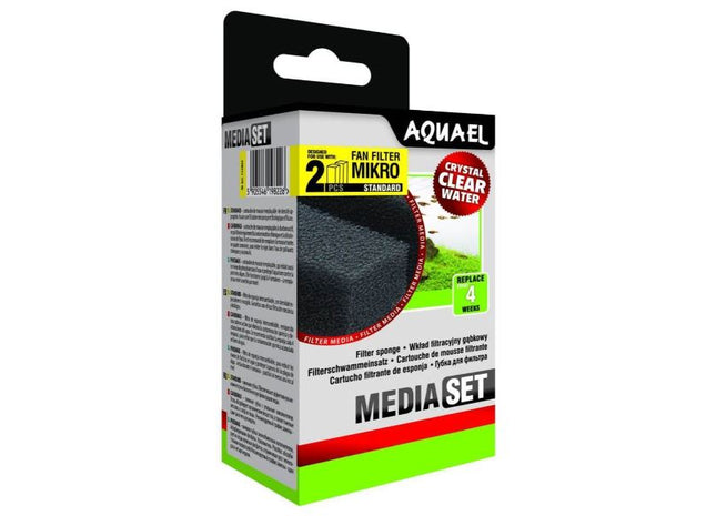 Aquael Sponge Fan-Mikro Plus, 2 Stk. - Hochwertige Schwammfilter für Aquarien