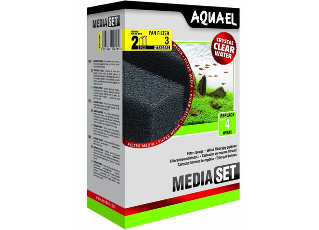 Aquael Sponge Fan-3 Plus, 2 Stück, Ersatzschwamm für Aquarienfilter, hohe Qualität
