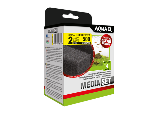 Aquael Filtrationsschwamm Turbo 500, 2 Stk. - Effektive Filterung für klares Wasser