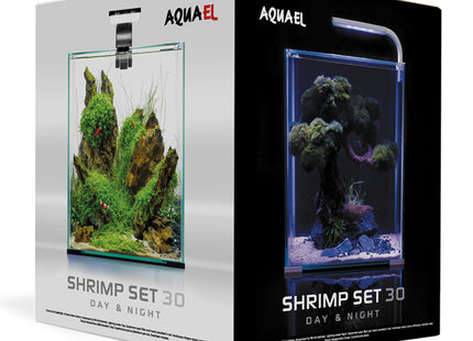Aquael Shrimp Set in Schwarz - Tag und Nacht Beleuchtung