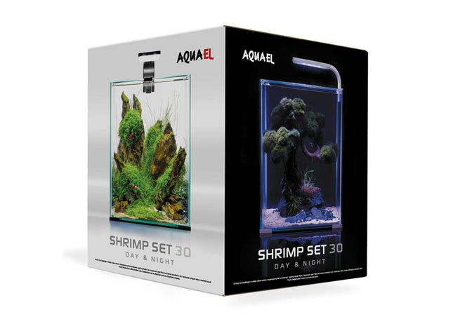 Aquael Shrimp Set in Weiss, Tag-Nacht-Beleuchtung