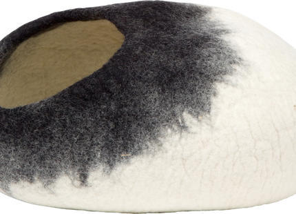 Handgefertigte Dharma Karma Höhle Ombre Weiss Schwarz Keramikschale