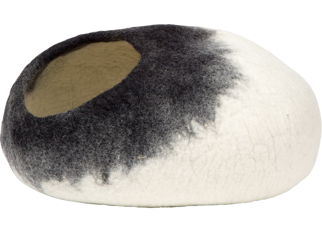 Handgefertigte Dharma Karma Höhle Ombre Weiss Schwarz Keramikschale