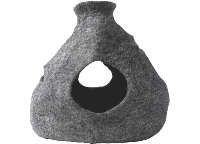 Graue Höhle für Katzen, gemütlicher Rückzugsort für Ruhe und Entspannung