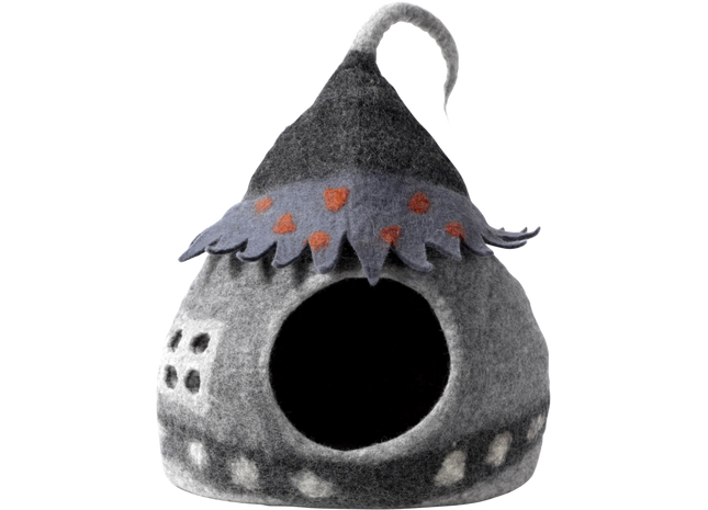 Einzigartige graue Feenhaus-Höhle für magische Momente im Garten