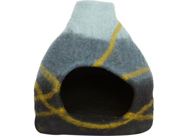 Schwarze Höhlenvase mit einzigartigem Design