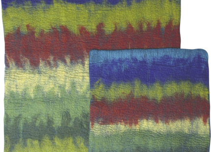 Buntes Yoga-Matte in Grün, Rot und Blau mit Ombre-Effekt