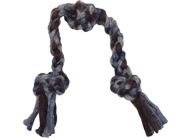 Handgefertigtes geknotetes Seil in Naturgrau - perfekt für natürliche Dekorationen