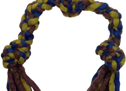 Handgefertigtes geknotetes Seil in Navygrün für stilvolle Dekoration