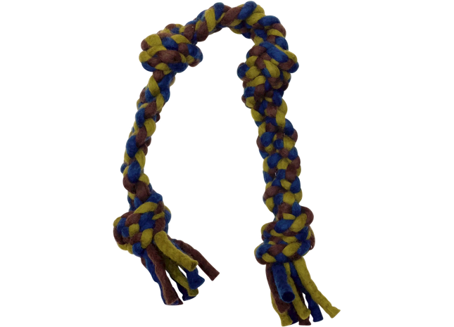 Handgefertigtes geknotetes Seil in Navygrün für stilvolle Dekoration