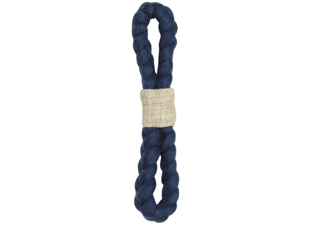 Hanf-Ziehseil in Marineblau mit Dharma-Karma-DDKC-Muster