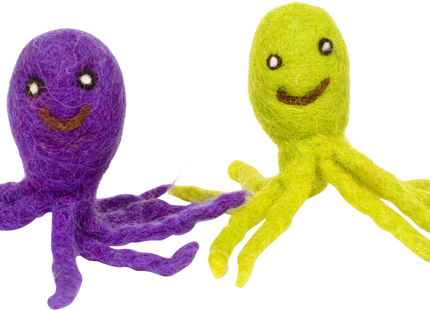 Bunte Oktopus-Plüschtiere im 2er-Set