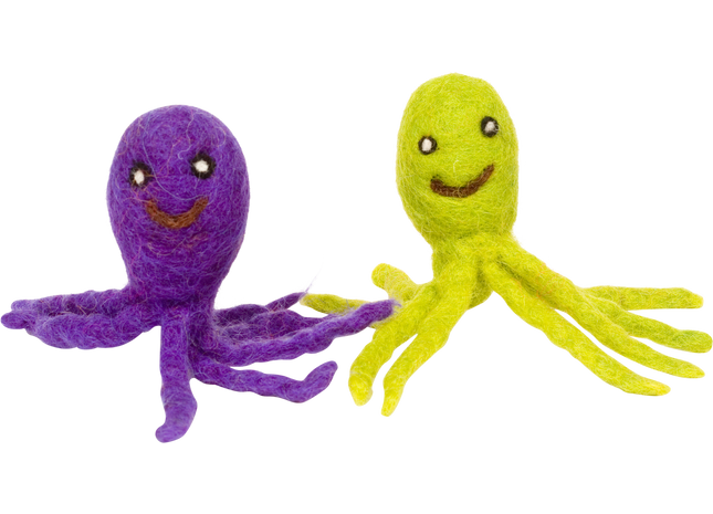 Bunte Oktopus-Plüschtiere im 2er-Set