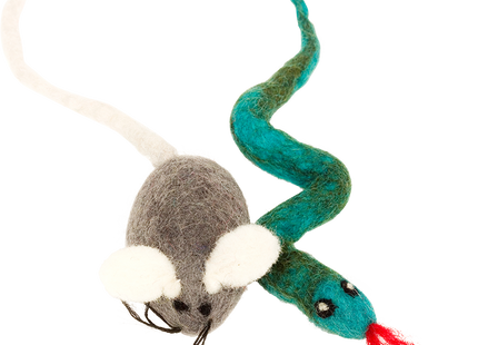 Bunte Schlangenmaus Spielzeug, 2 Stück, für endlosen Spielspass